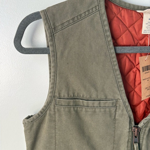 NWT women’s Duluth Trading Olive Green Utility Canvas Vest xs - Picture 6 of 10